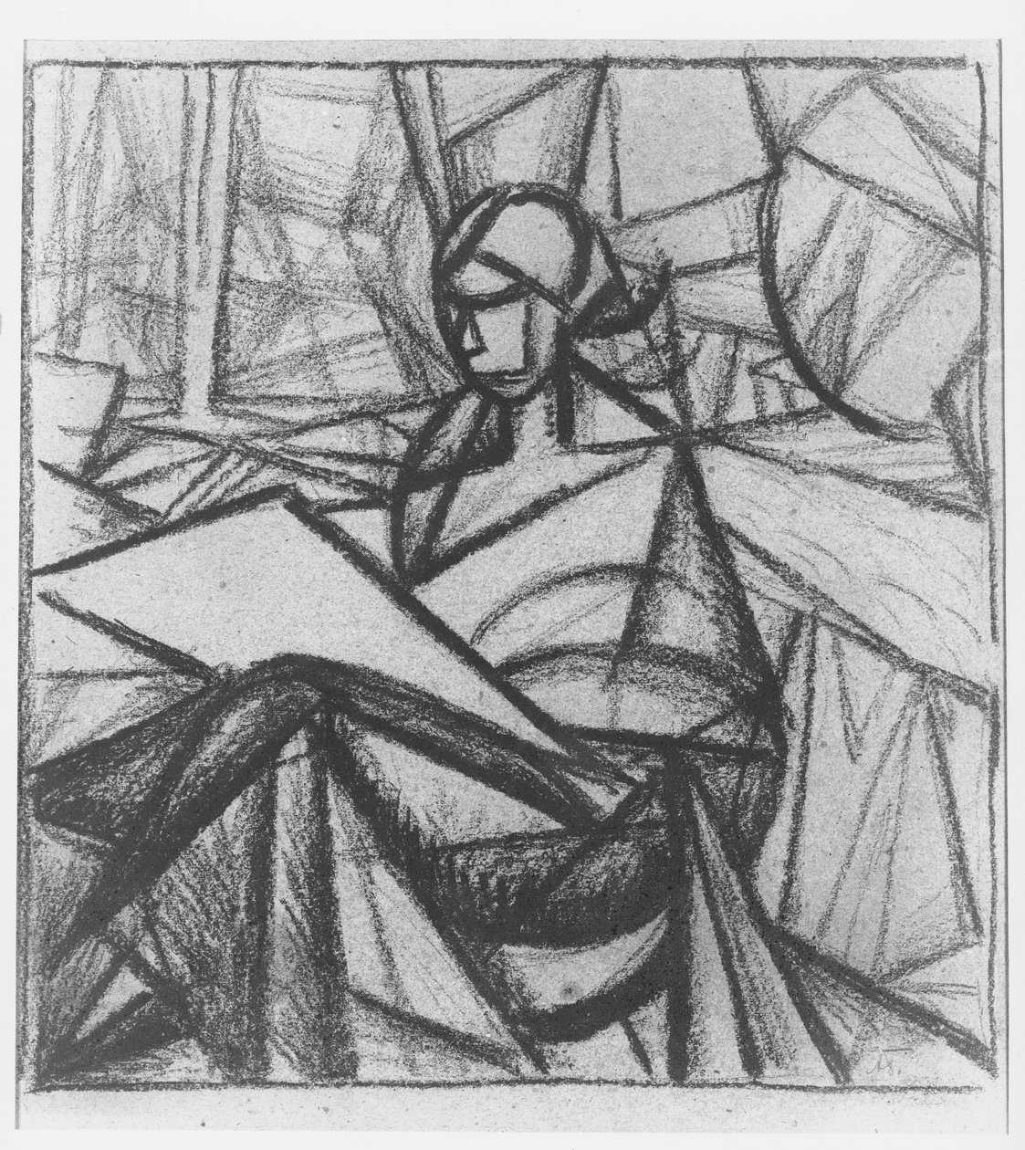 Nő, 1914-15 (szén papíron) alkotó: Alexander Bogomazov