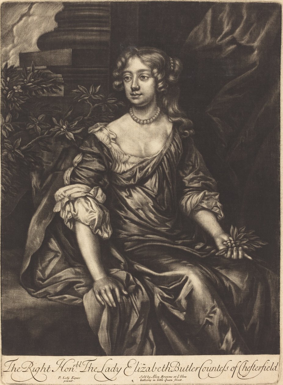 A helyes tisztelt hölgy Elizabeth Butler, Chesterfield grófnője alkotó: Alexander Browne after Sir Peter Lely