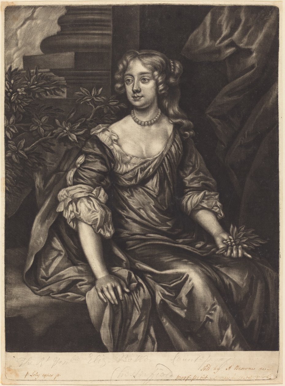 A helyes tisztelt hölgy Elizabeth Butler, Chesterfield grófnője alkotó: Alexander Browne after Sir Peter Lely