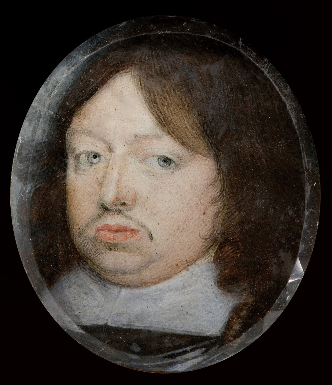 X. Károly svéd király 1655-1660 miniatűr portréja alkotó: Alexander Cooper