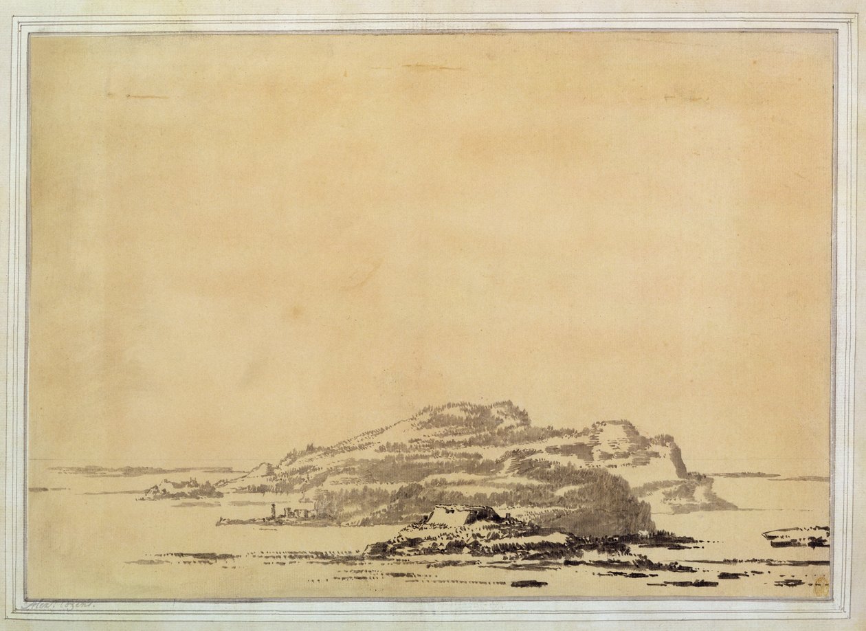 Fantasztikus táj, 1780-85 (ceruzával mosás papíron) alkotó: Alexander Cozens