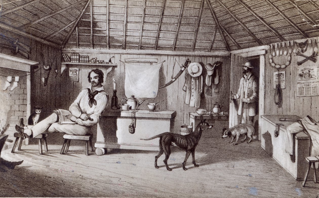 A Squatter első otthona, 1847 körül alkotó: Alexander Denistoun Lang