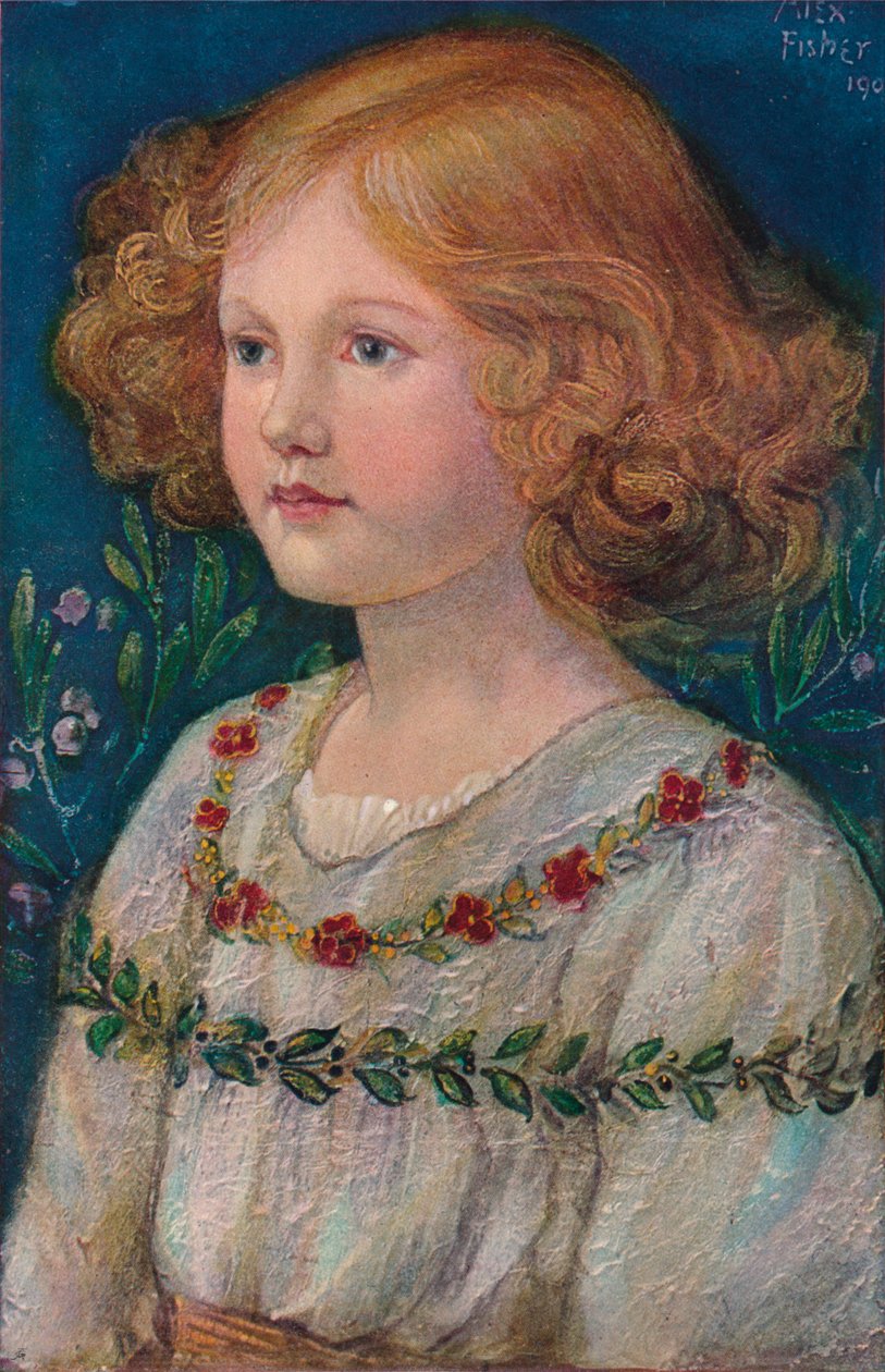 „Rozmaring, János lánya zománcozott portréja”, 1909 alkotó: Alexander Fisher