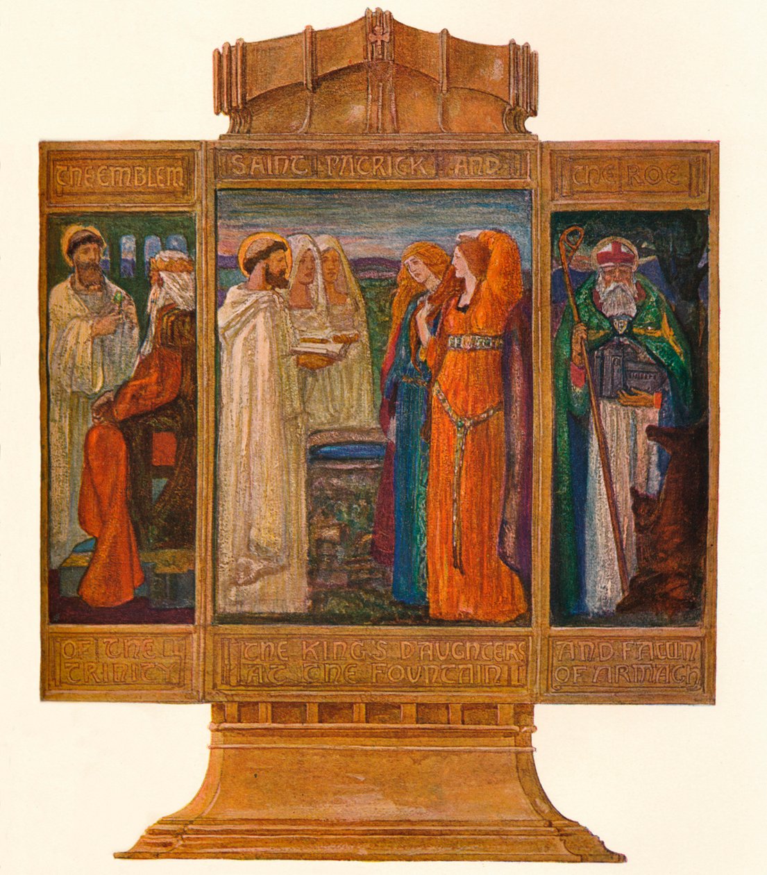 Triptichon festett zománcokban: jelenetek Szent Patrik életéből, 1903 alkotó: Alexander Fisher