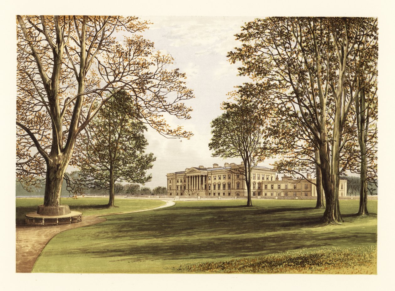 Hamilton palota, Lanarkshire, Skócia. ,1880 (metszet) alkotó: Alexander Francis (after) Lydon