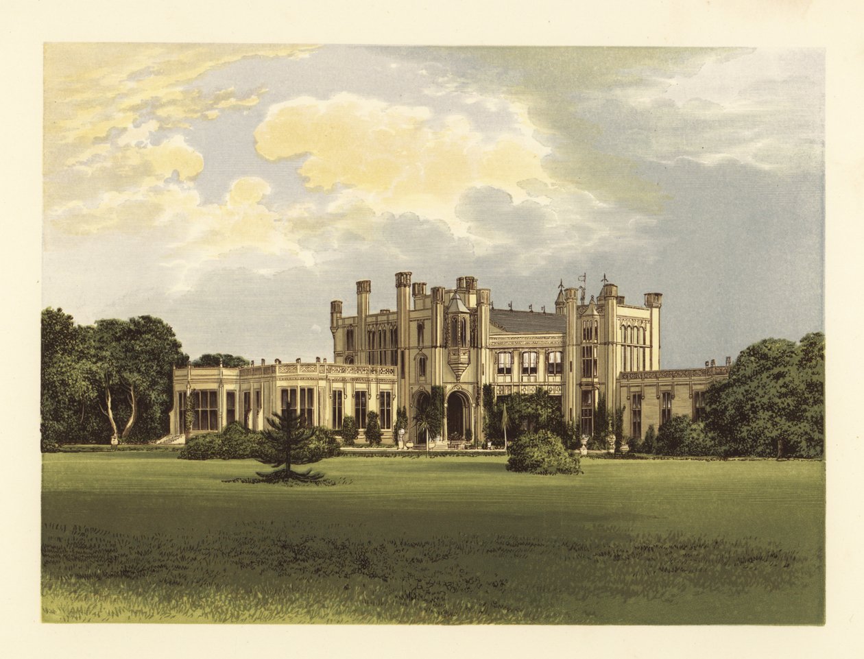 Highcliffe kastély, Hampshire, Anglia. alkotó: Alexander Francis (after) Lydon