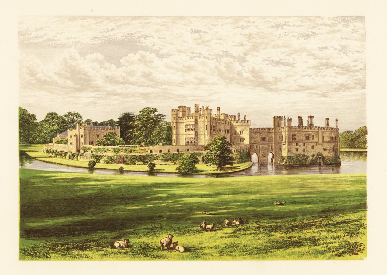 Leeds Castle, Kent, Anglia. alkotó: Alexander Francis (after) Lydon