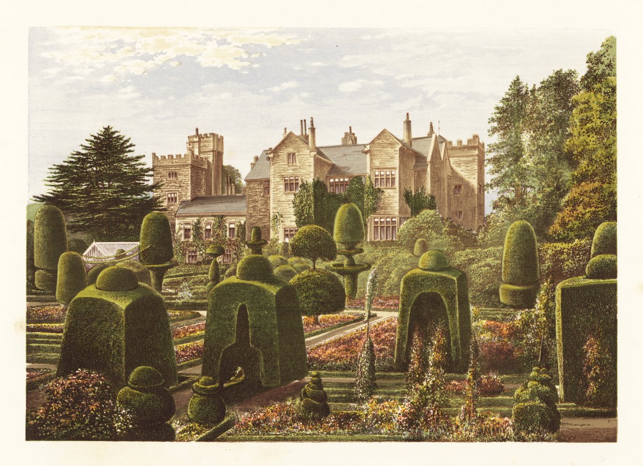 Levens Hall., Cumbria, Anglia. ,1880 (metszet) alkotó: Alexander Francis (after) Lydon