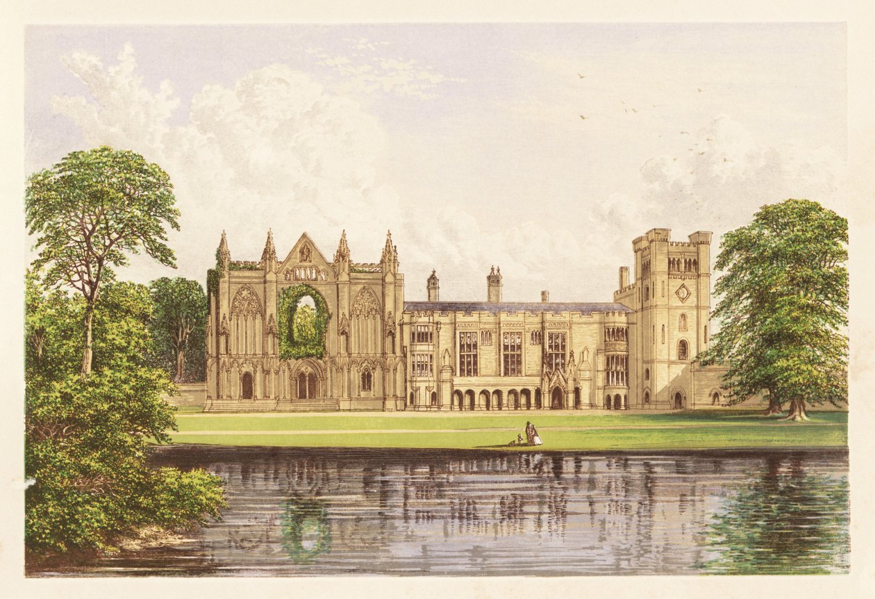 Newstead Abbey, Nottinghamshire, Anglia. 1880 (metszet) alkotó: Alexander Francis (after) Lydon
