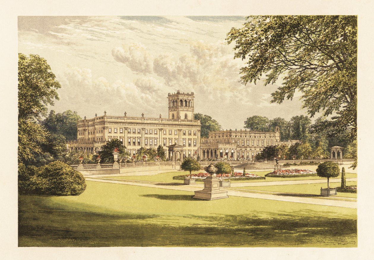 Trentham Hall, Staffordshire, Anglia. ,1880 (metszet) alkotó: Alexander Francis (after) Lydon