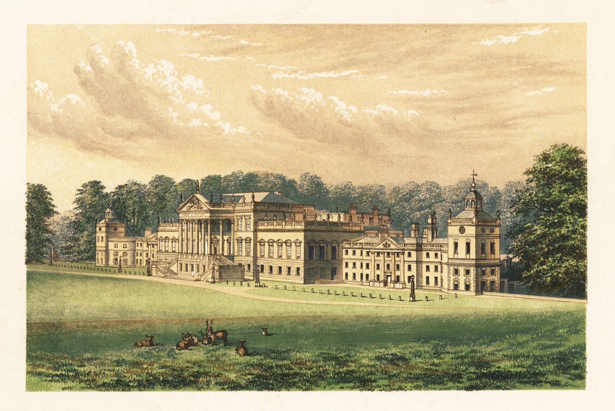 Wentworth Woodhouse, Yorkshire, Anglia, 1880 (metszet) alkotó: Alexander Francis (after) Lydon