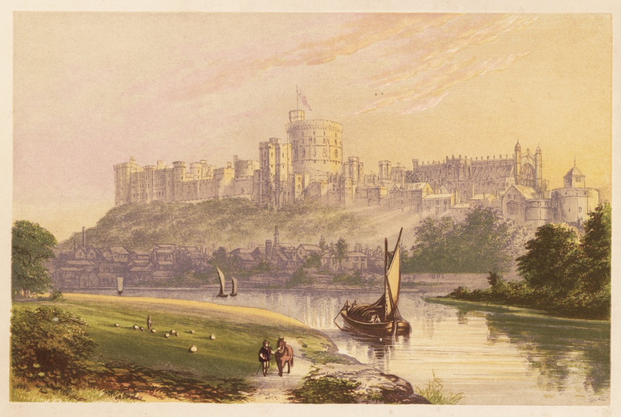Windsori kastély, Berkshire, Anglia. 1880 (metszet) alkotó: Alexander Francis (after) Lydon