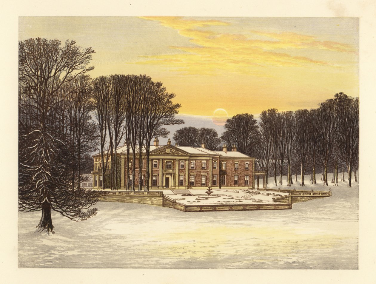 Téli jelenet a Down House-ban, Dorsetshire, Anglia. alkotó: Alexander Francis (after) Lydon