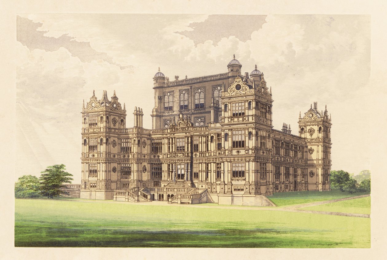 Wollaton Hall, Nottingham, Anglia. ,1880 (metszet) alkotó: Alexander Francis (after) Lydon