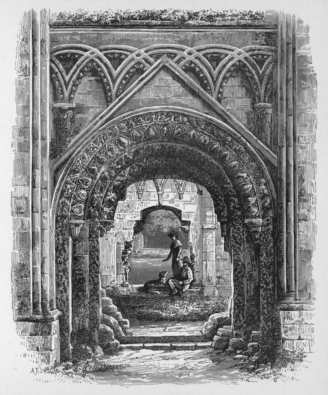 Ajtó a St Josephs Chapelben, Glastonbury Abbey, 1880, 1897 alkotó: Alexander Francis Lydon