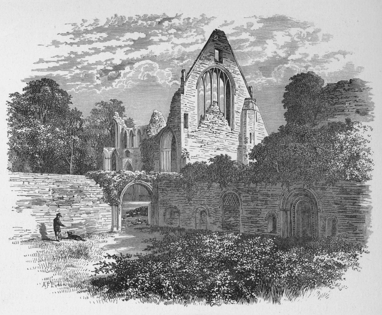 A Cloister Courtból, Dryburgh Abbey, 1880, 1897 alkotó: Alexander Francis Lydon