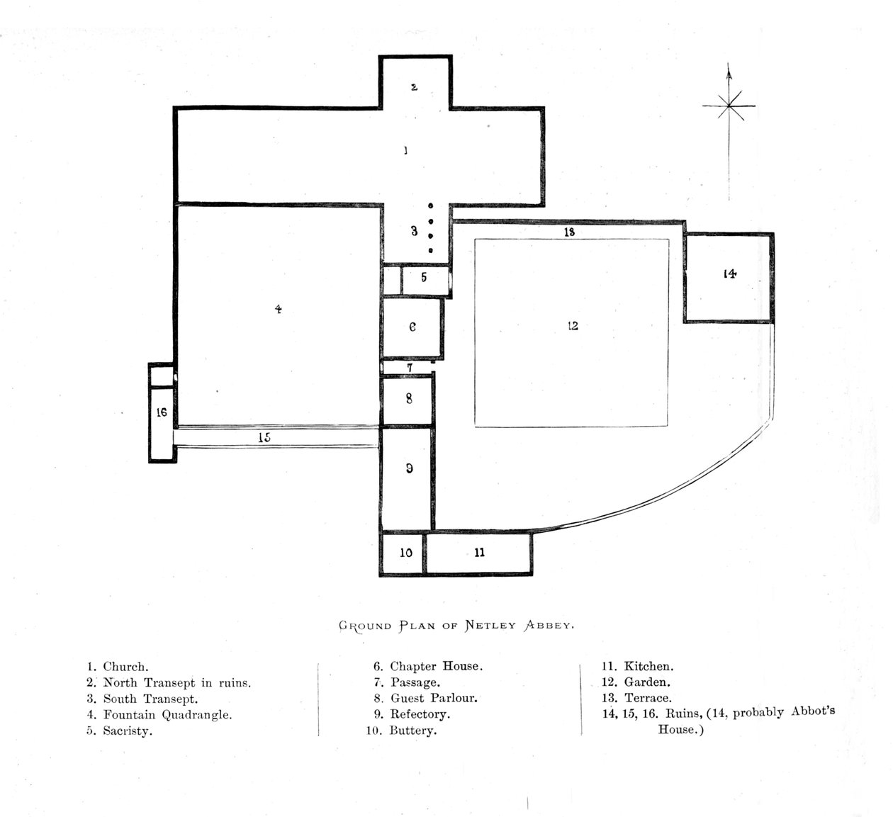 A Netley Abbey alaprajza, 1897 alkotó: Alexander Francis Lydon