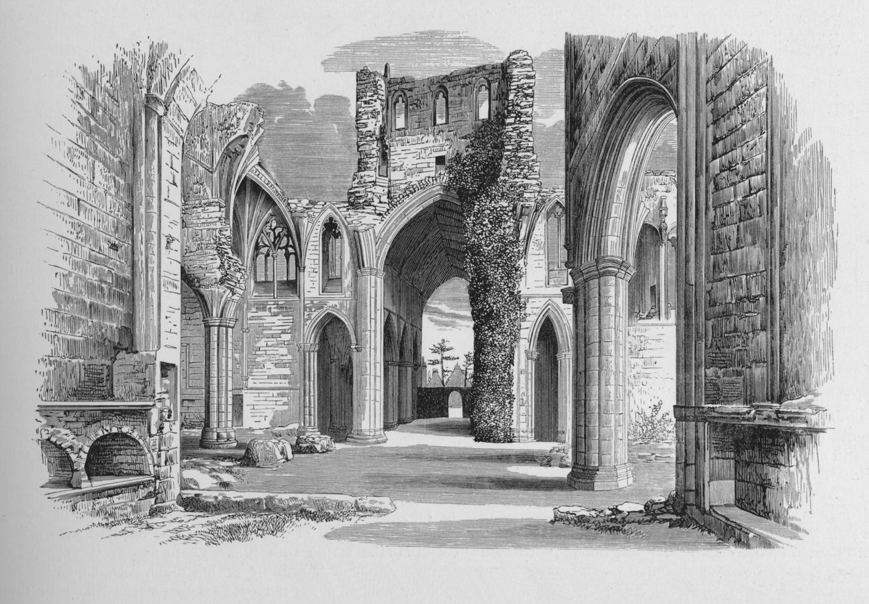Nave and North and South Aisle, Melrose Abbey, 1880, 1897 alkotó: Alexander Francis Lydon