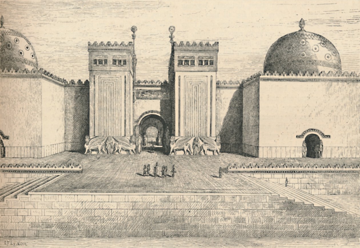 Sargons Palace, Khorsabad: A délkeleti kapu, 1886 alkotó: Alexander Francis Lydon