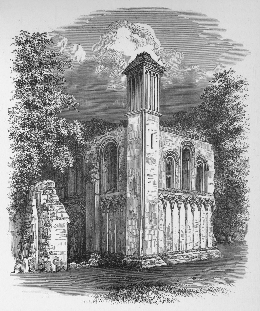 St. Josephs Chapel, északnyugatról, Glastonbury Abbey, 1880, 1897 alkotó: Alexander Francis Lydon