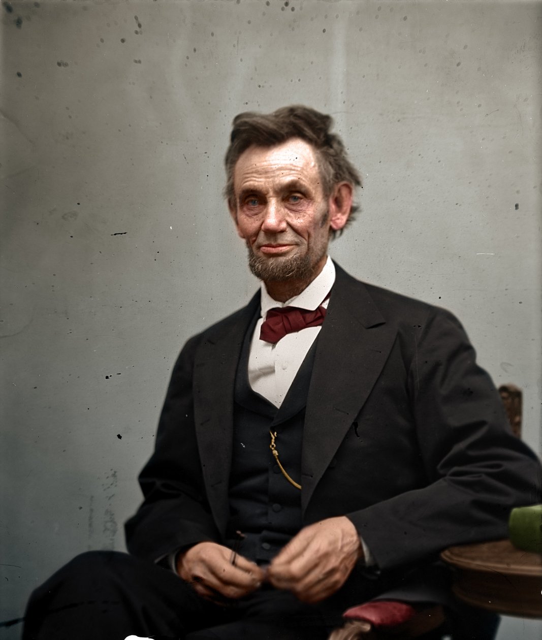 Abraham Lincoln 1865 februárjában, színezve alkotó: Alexander Gardner