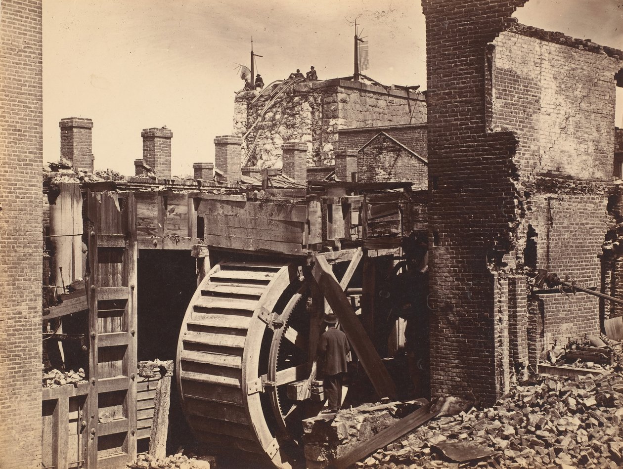 Mill, Richmond, Virginia, kb. 1865. alkotó: Alexander Gardner
