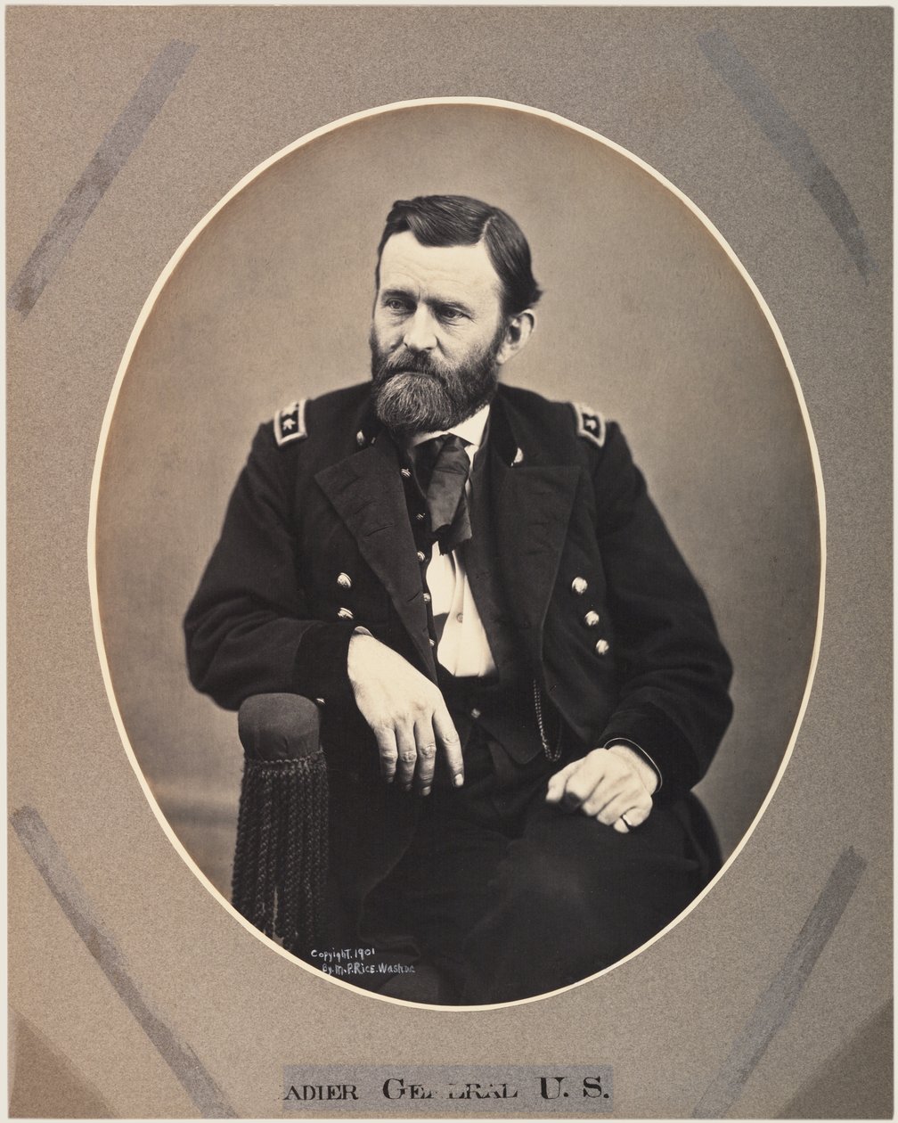 Ulysses S. Grant platina rizslenyomata, 1865, nyomtatva 1901 (szépia fotó) alkotó: Alexander Gardner
