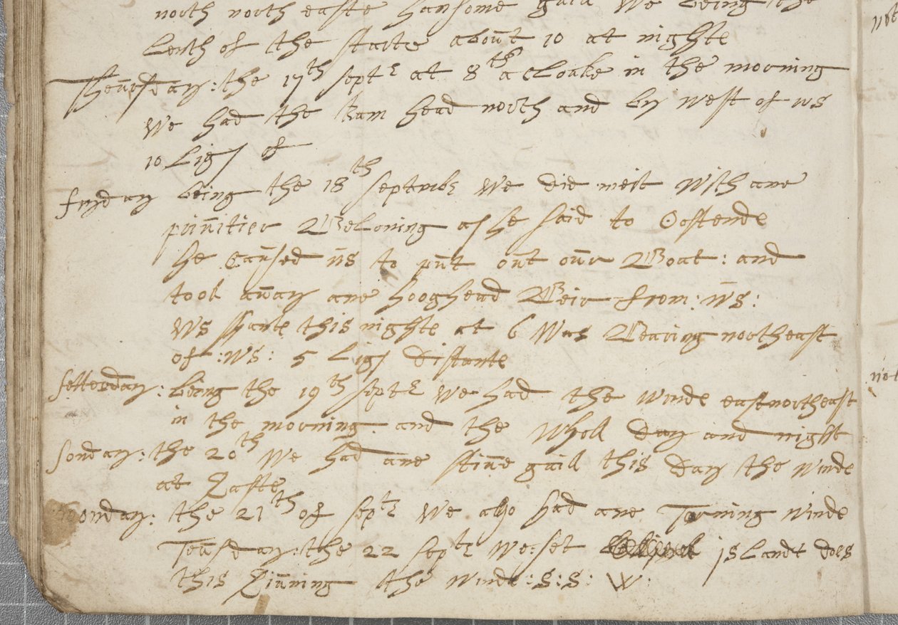 Alexander Gillespie folyóirata, részlet, 1674 alkotó: Alexander Gillespie