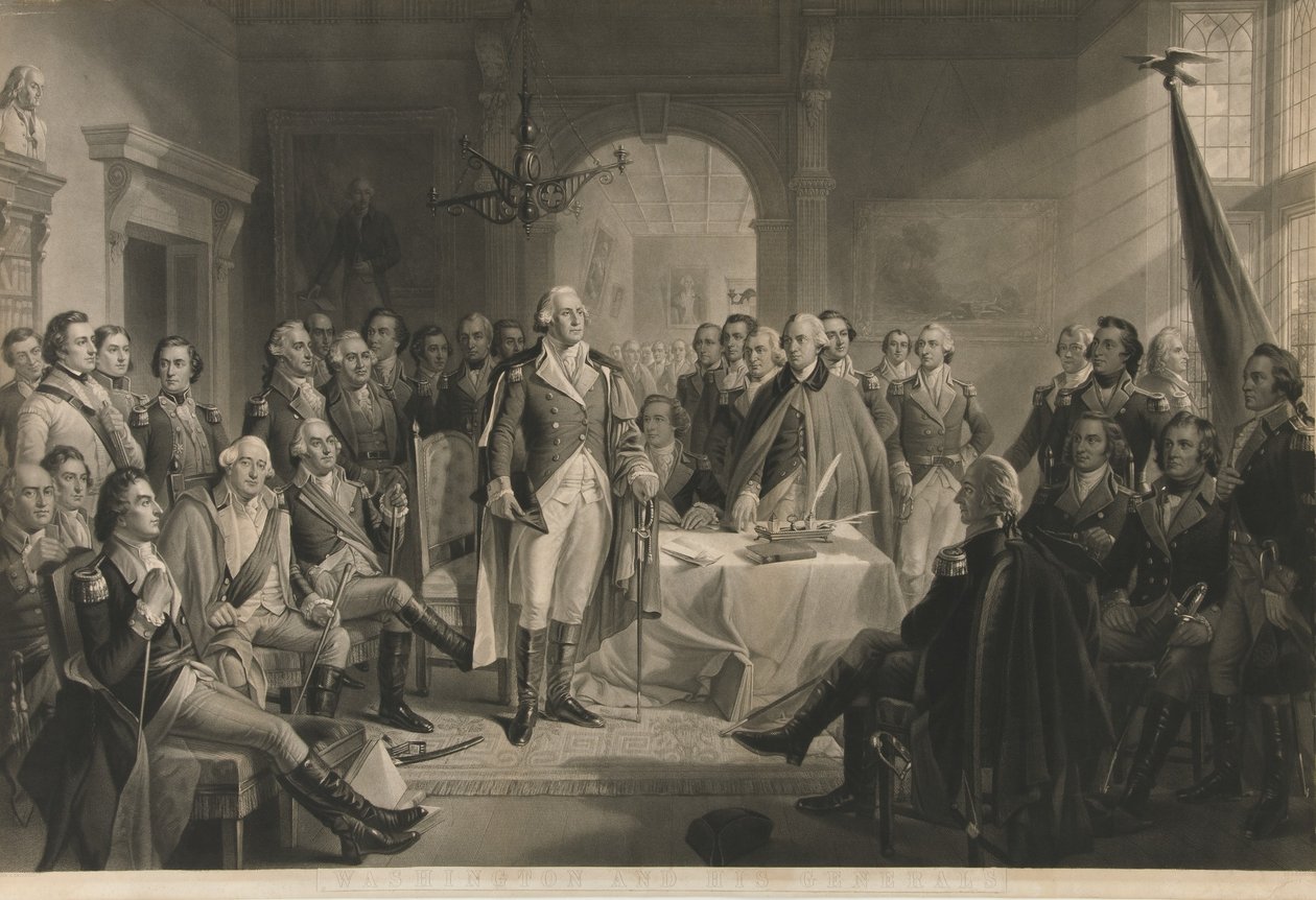 Washington és tábornokai, pub. C. 1870 alkotó: Alexander Hay Ritchie