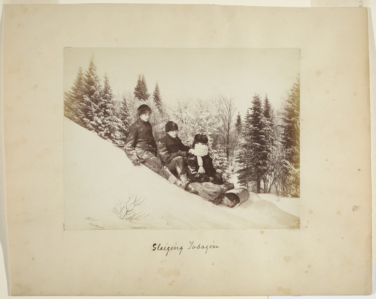 Szánkózás, 1873 körül (albumin nyomat (kompozit)) alkotó: Alexander Henderson