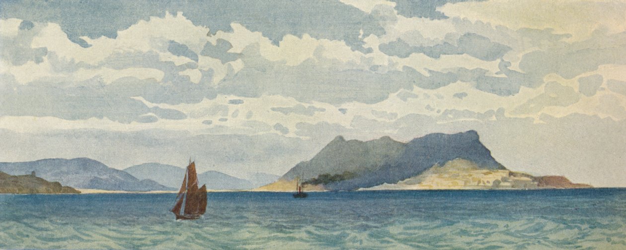 Gibraltár nyugatról, 1880 1905. alkotó: Alexander Henry Hallam Murray
