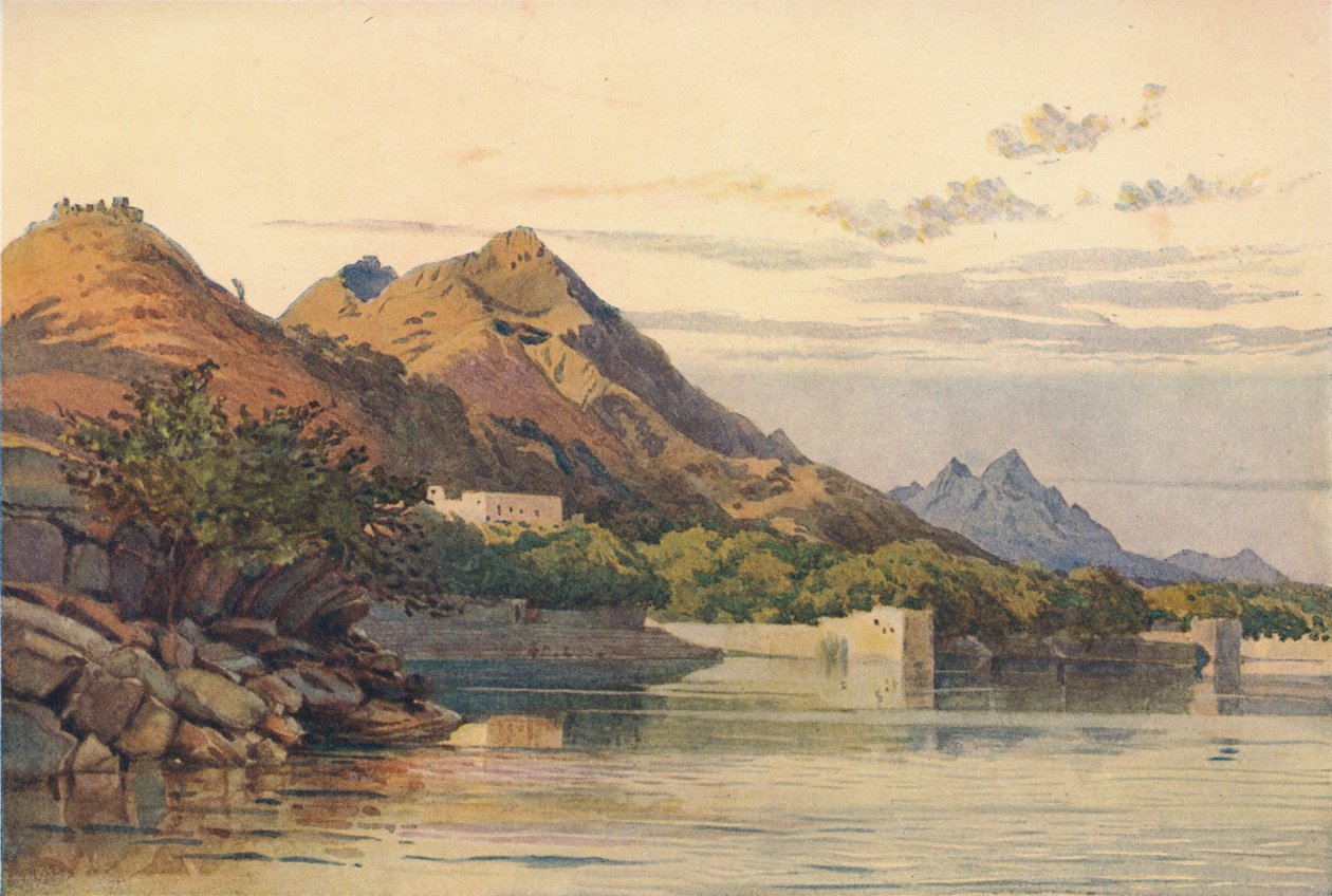Az Ana Sagar, Ajmer, 1880 1905. alkotó: Alexander Henry Hallam Murray