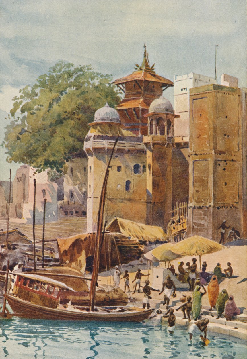 The Bathing Ghats, Benares, 1880, 1905. alkotó: Alexander Henry Hallam Murray