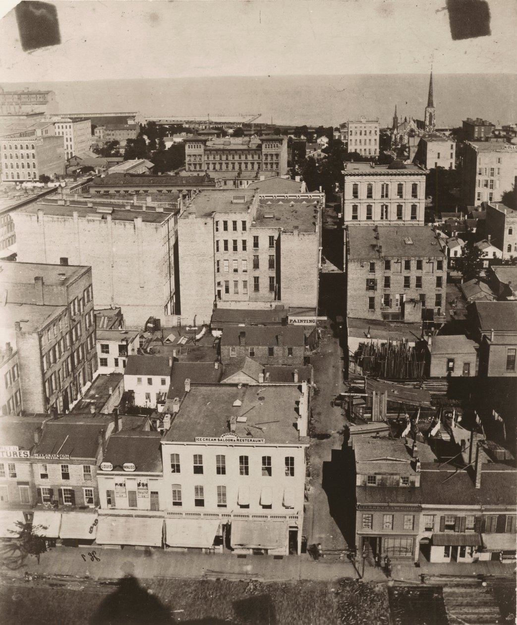Kilátás keletre a chicagói bíróság épületének kupolájából, 1858 alkotó: Alexander Hesler