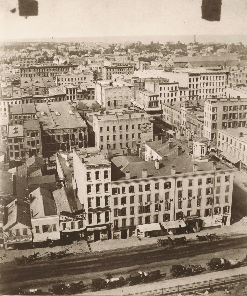 Kilátás északra a chicagói bíróság kupolájából, 1858 alkotó: Alexander Hesler