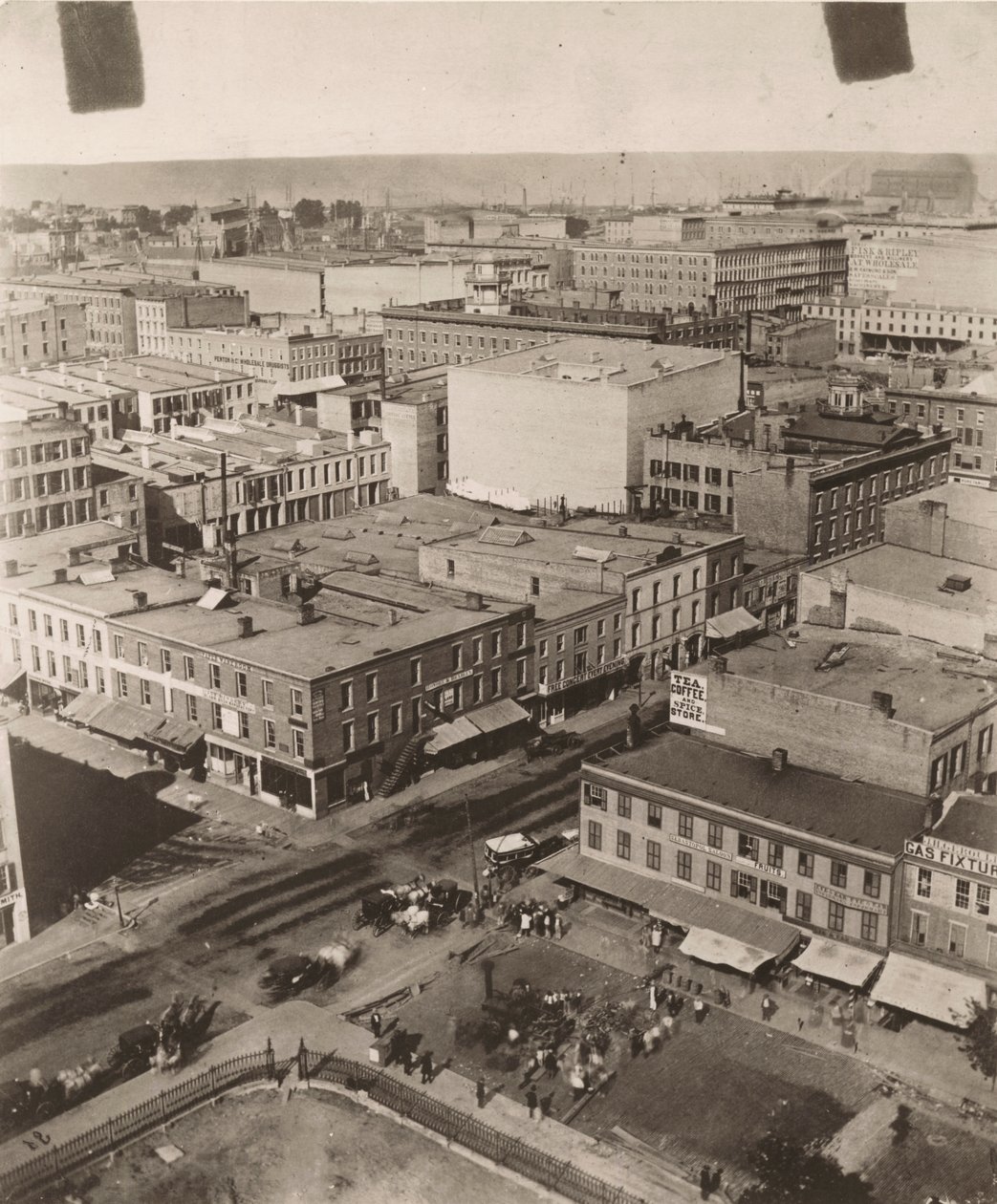 Kilátás északkeletre a chicagói bíróság kupolájából, 1858 alkotó: Alexander Hesler