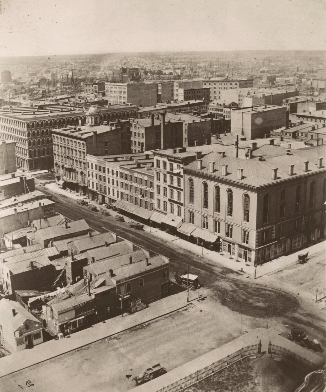 Kilátás északnyugatra a chicagói bíróság kupolájából, 1858-ban alkotó: Alexander Hesler
