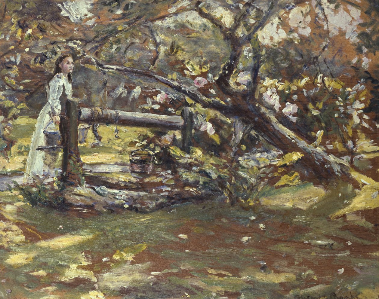 A kertben, 1900 körül alkotó: Alexander Ignatius Roche