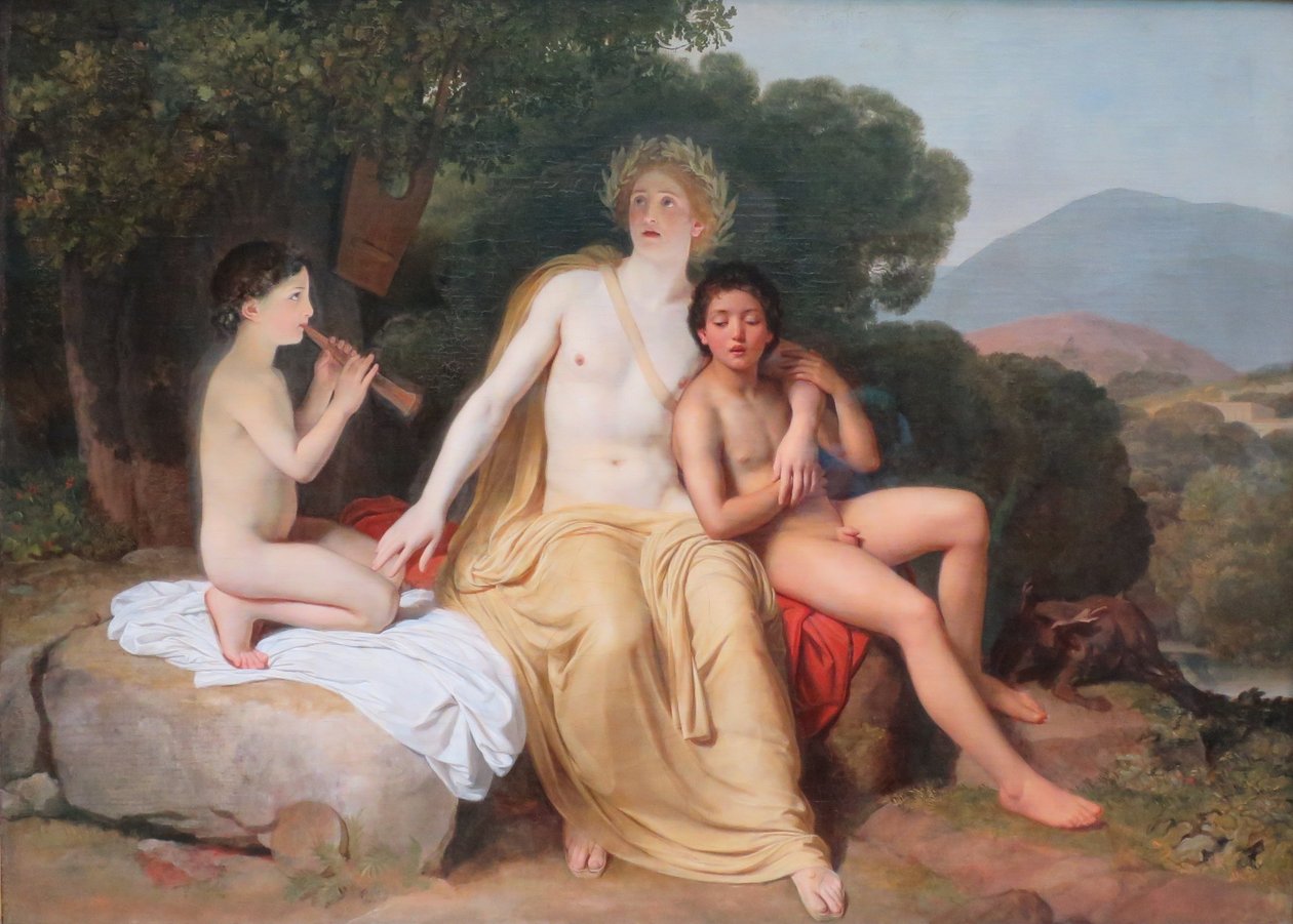 Orosz: "Apollo, Hyacinthus és Cyparissus zenélnek és énekelnek" Apollo, Hyacinthus és Cyparissus zenélnek és énekelnek alkotó: Alexander Ivanov
