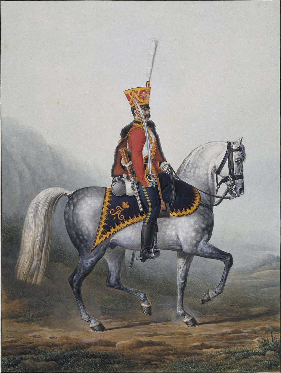 Az életőr-huszárezred katonája, 1817-1824 alkotó: Alexander Ivanovich Sauerweid