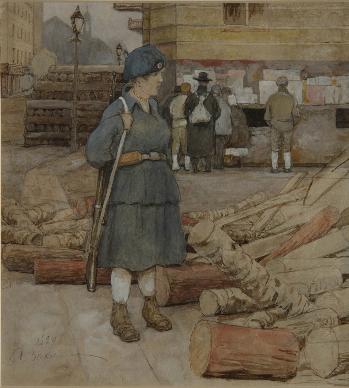 Egy milícia nő, 1920 alkotó: Alexander Ivanovich Vakhrameyev