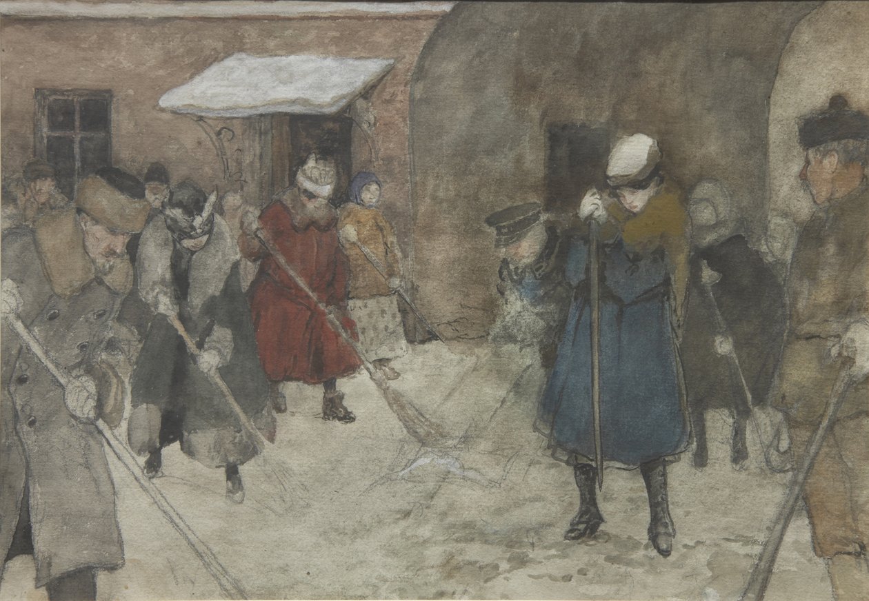 Hóeltakarítás, kb 1921 alkotó: Alexander Ivanovich Vakhrameyev