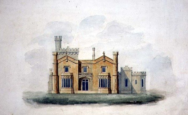 Tervezés a Lyndhurst House számára, Tarrytownban, New Yorkban alkotó: Alexander Jackson (attr. to) Davis