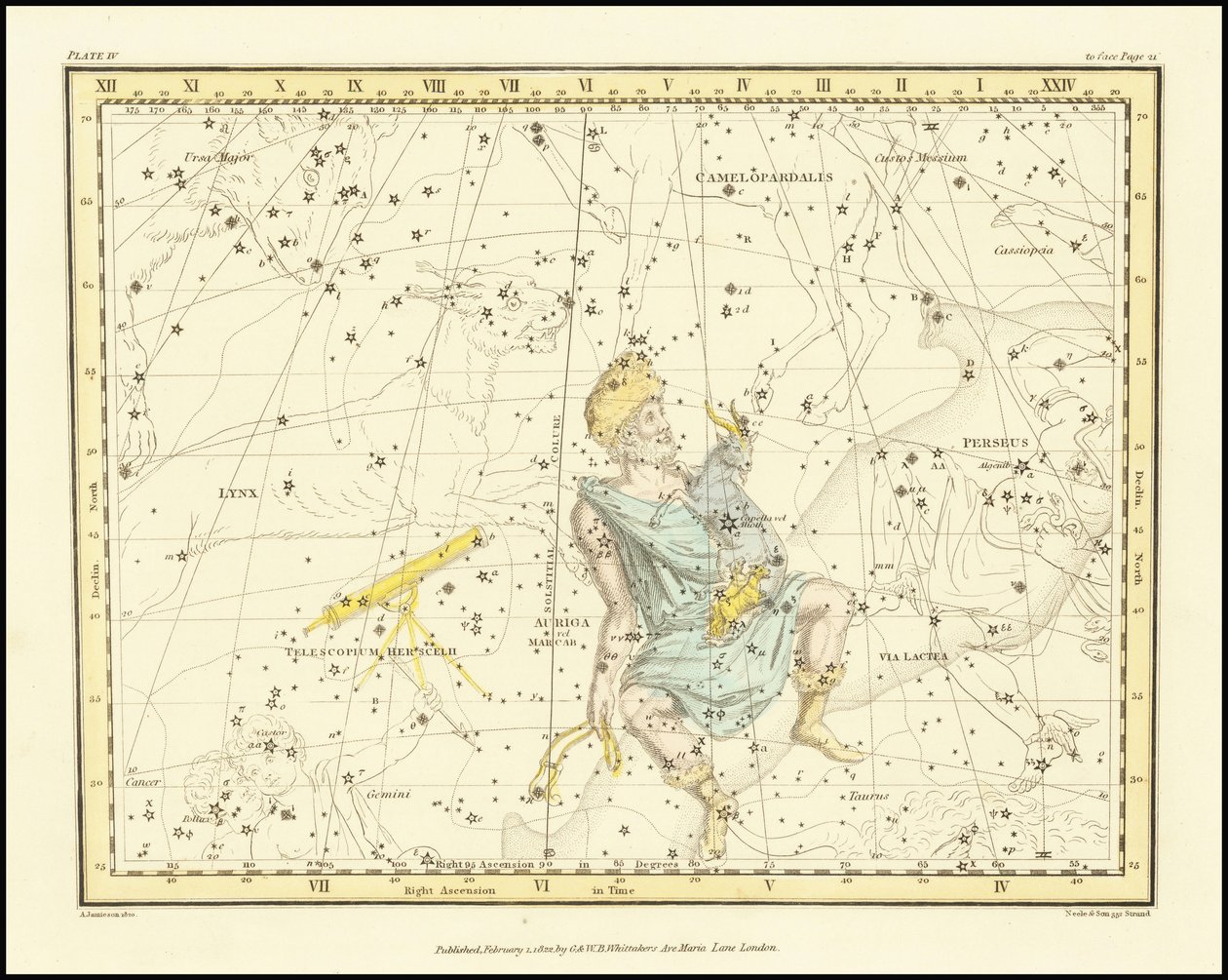 1822 - Alexander Jamieson - Auriga, A szekeres (Herkules-távcsővel) alkotó: Alexander Jamieson