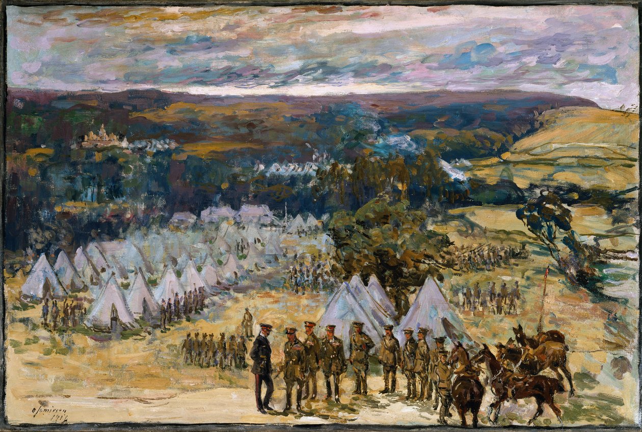Lord Kitchener tábornagy a 10. zászlóalj yorki és lancasteri ezredét ellenőrzi Haltonban, 1914 alkotó: Alexander Jamieson