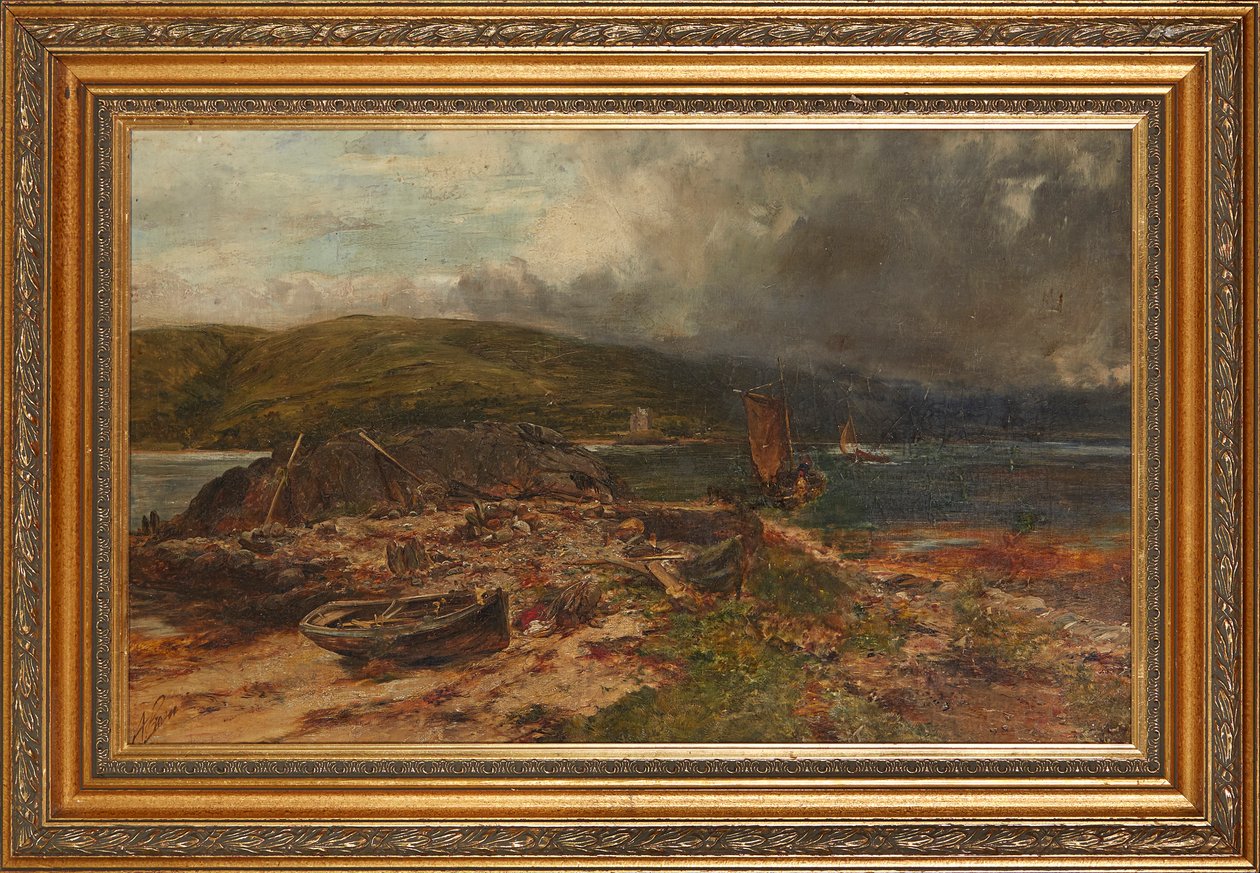 A kemping (olaj, vászon a fedélzeten) alkotó: Alexander Jnr. Fraser