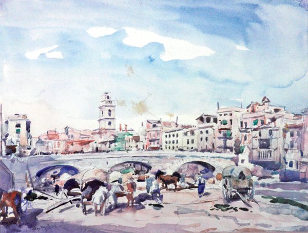Gerona (akvarell) alkotó: Alexander Joshua Caleb Bryce