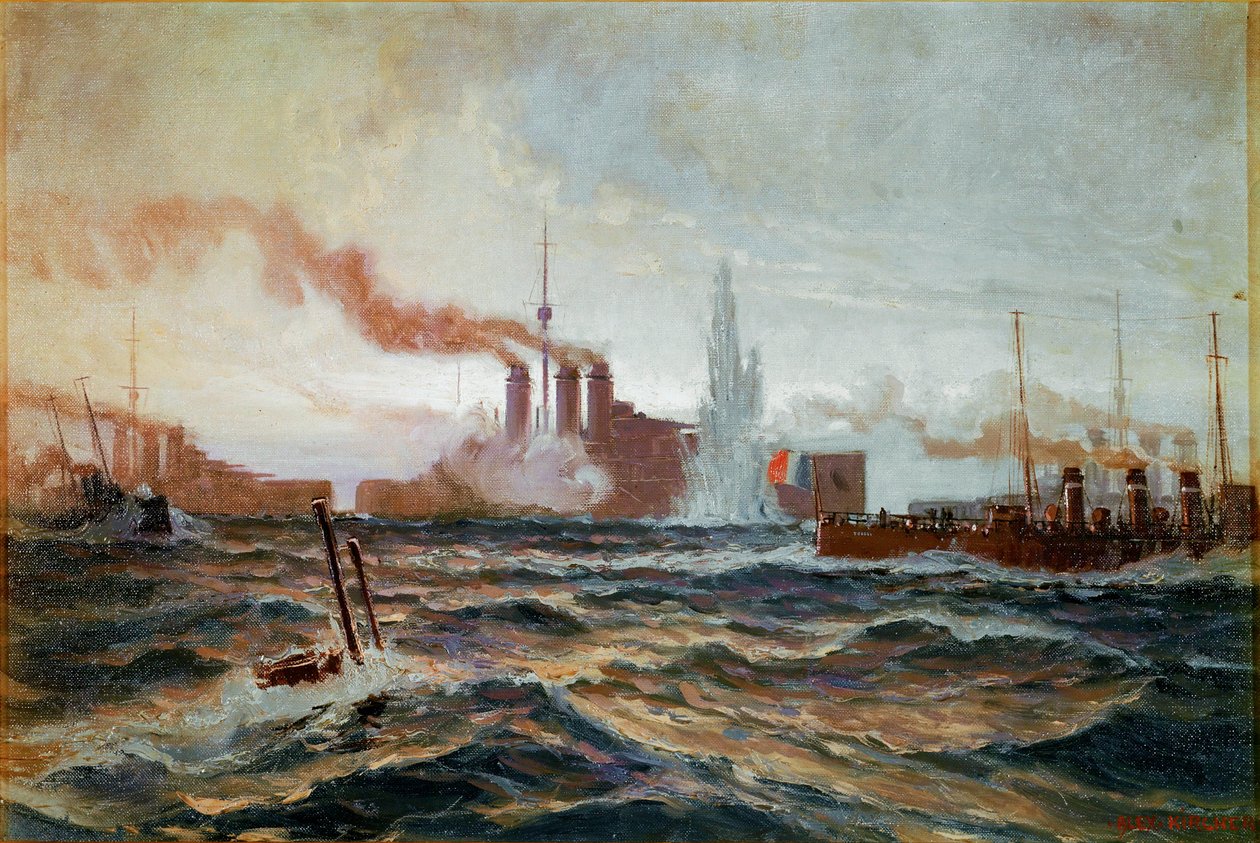 Egy osztrák tengeralattjáró, amelynek parancsnoka Lerch hadnagy.
egy francia flottillát az Adrián ... alkotó: Alexander Kirchner