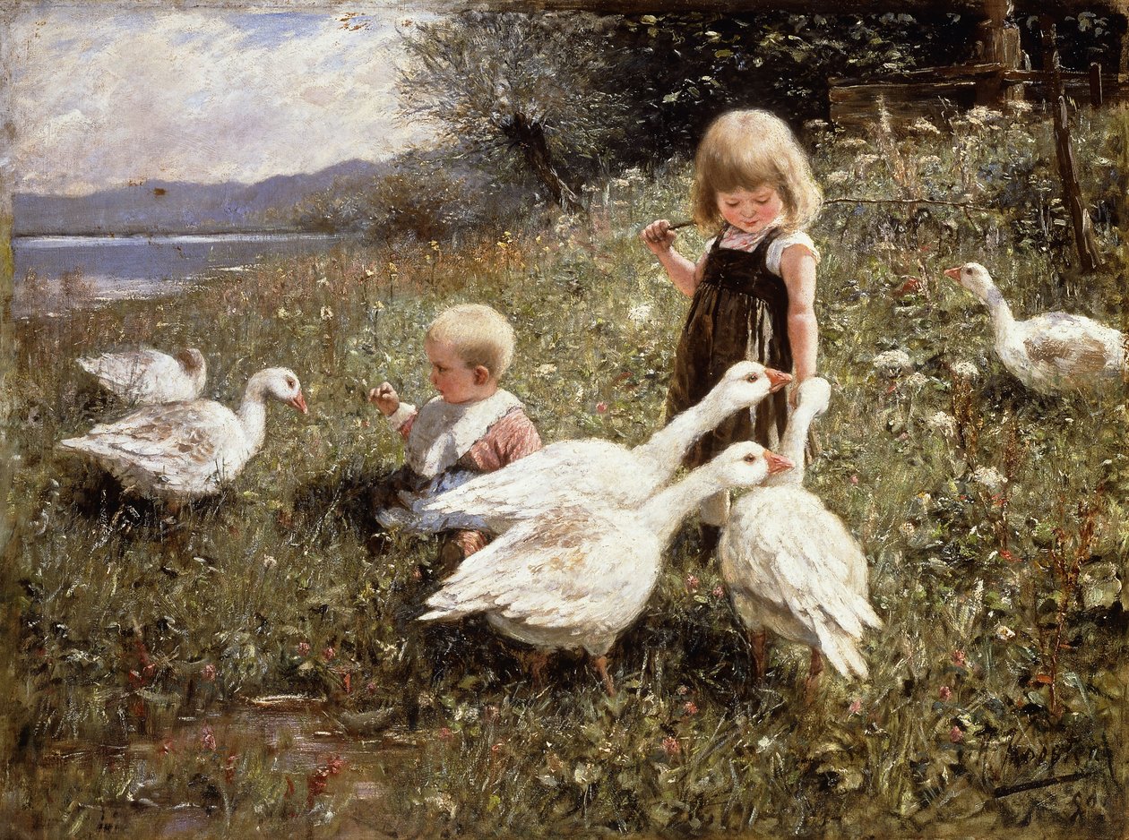 Liba etetése; Gansefutterung alkotó: Alexander Koester