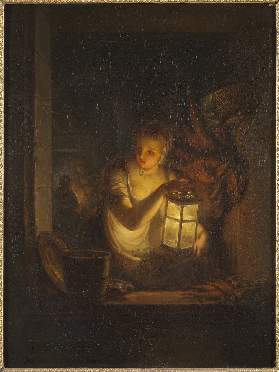 Egy nő lámpással, 1818 alkotó: Alexander Lauréus